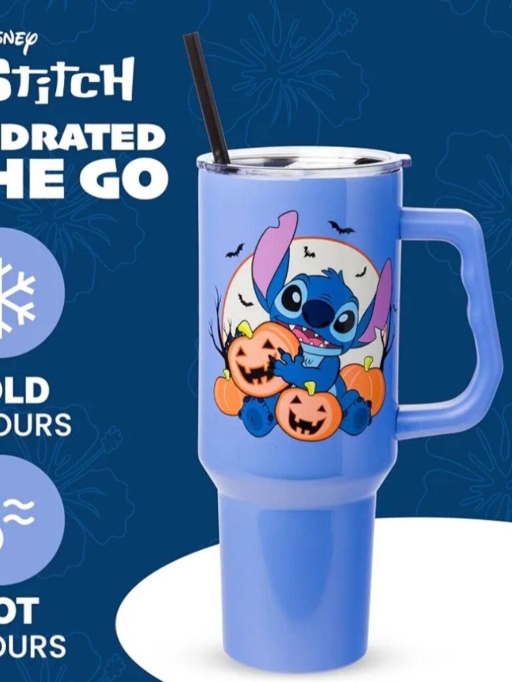 Lilo and Stitch Halloween Spooky Pumpkin Jack-O-Lantern Double Walled Stainless